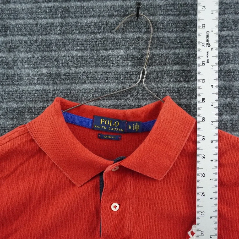 Polo Ralph Lauren Polo Shirt Mens XL Red Big Pony Custom Fit